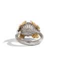 Butterfly Ginkgo Ring with Chalcedony and Diamonds
