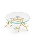 Michael Aram Lovebirds Silver & Gold Glass Cakestand