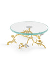 Michael Aram Lovebirds Silver & Gold Glass Cakestand