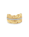 Michael Aram Feather Cuff Ring with Diamonds