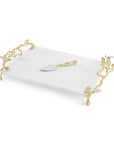 Lovebirds Silver & Gold Chesseboard w Knife