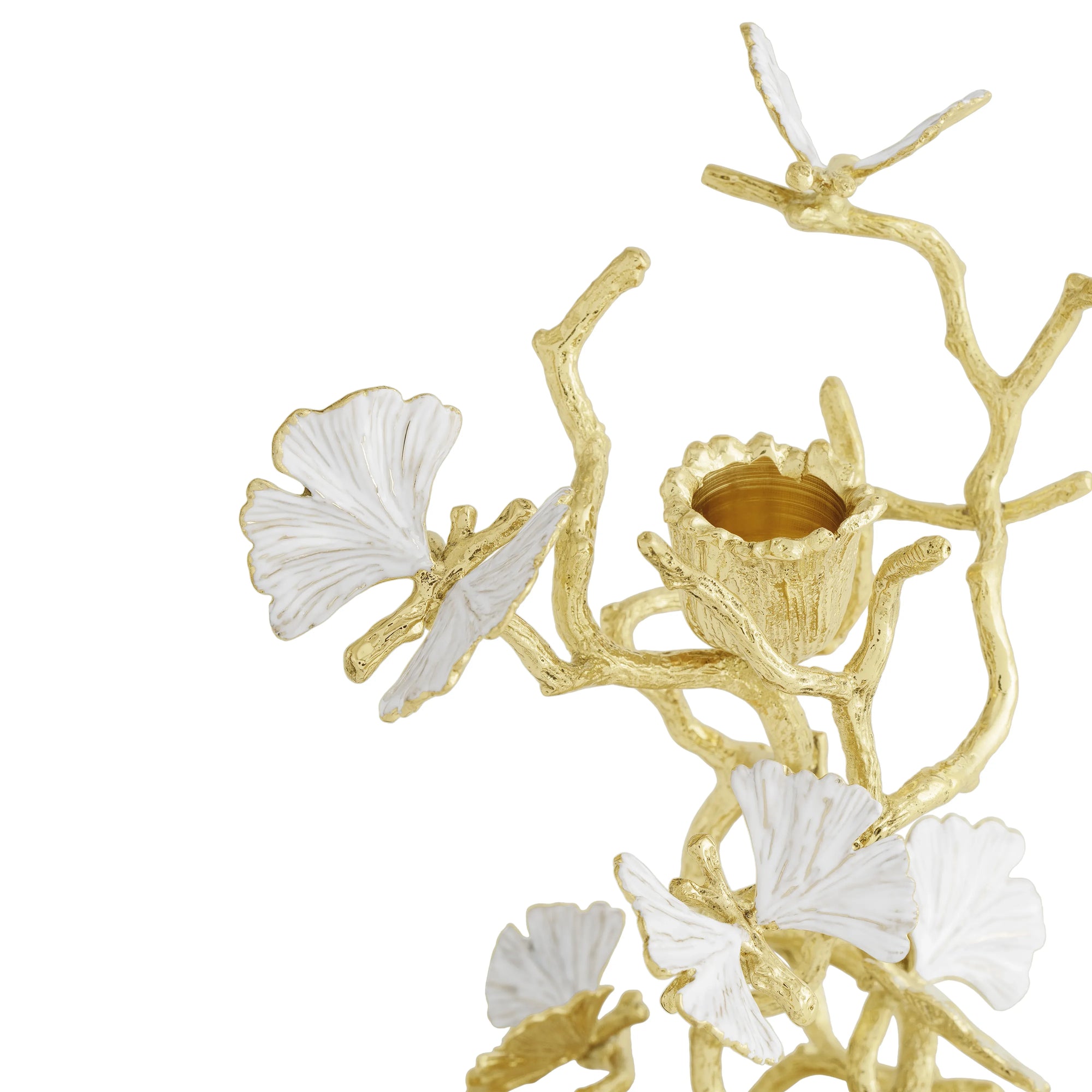 Michael Aram Butterfly Ginkgo Gold Candleholders S/2
