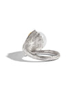 Butterfly Ginkgo Ring with Moonstone and Diamonds - Bypass
