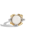 Butterfly Ginkgo Ring with Moonstone and Diamonds