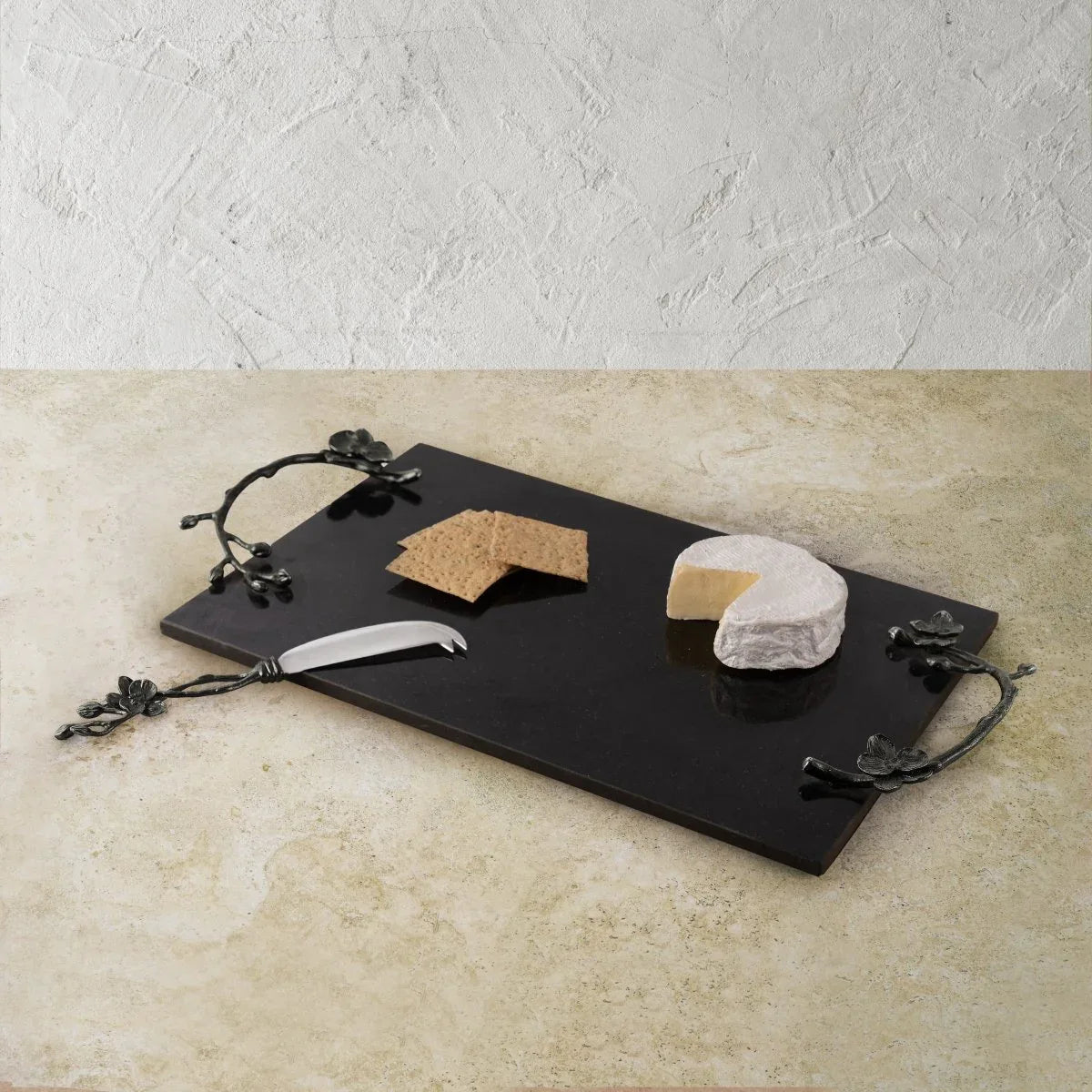 Michael Aram Black Orchid Cheese Board with Knife