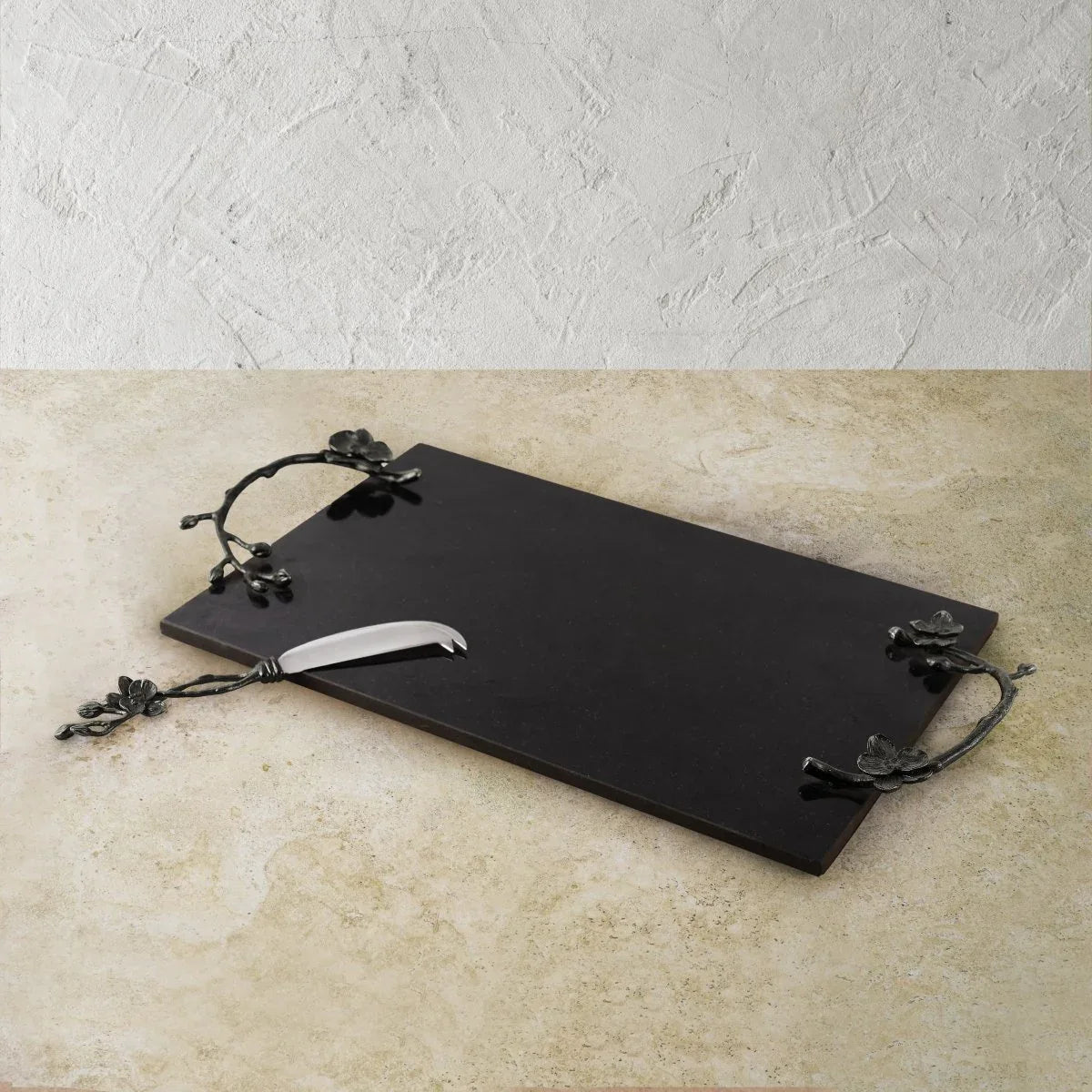 Michael Aram Black Orchid Cheese Board with Knife