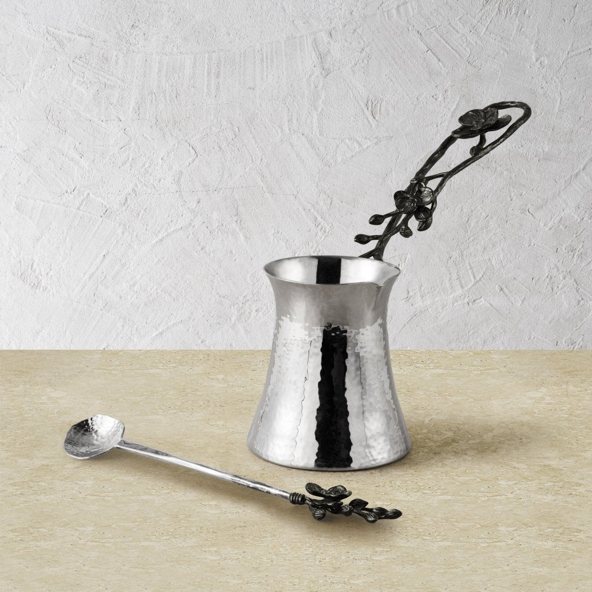 Michael Aram Black Orchid Coffee Pot with Spoon - Medium