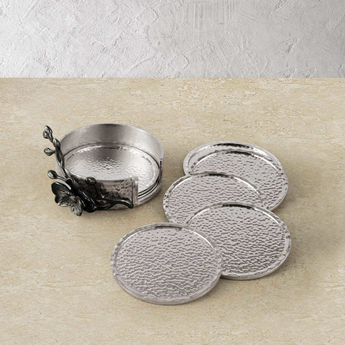 Michael Aram Black Orchid Drink Coaster Set