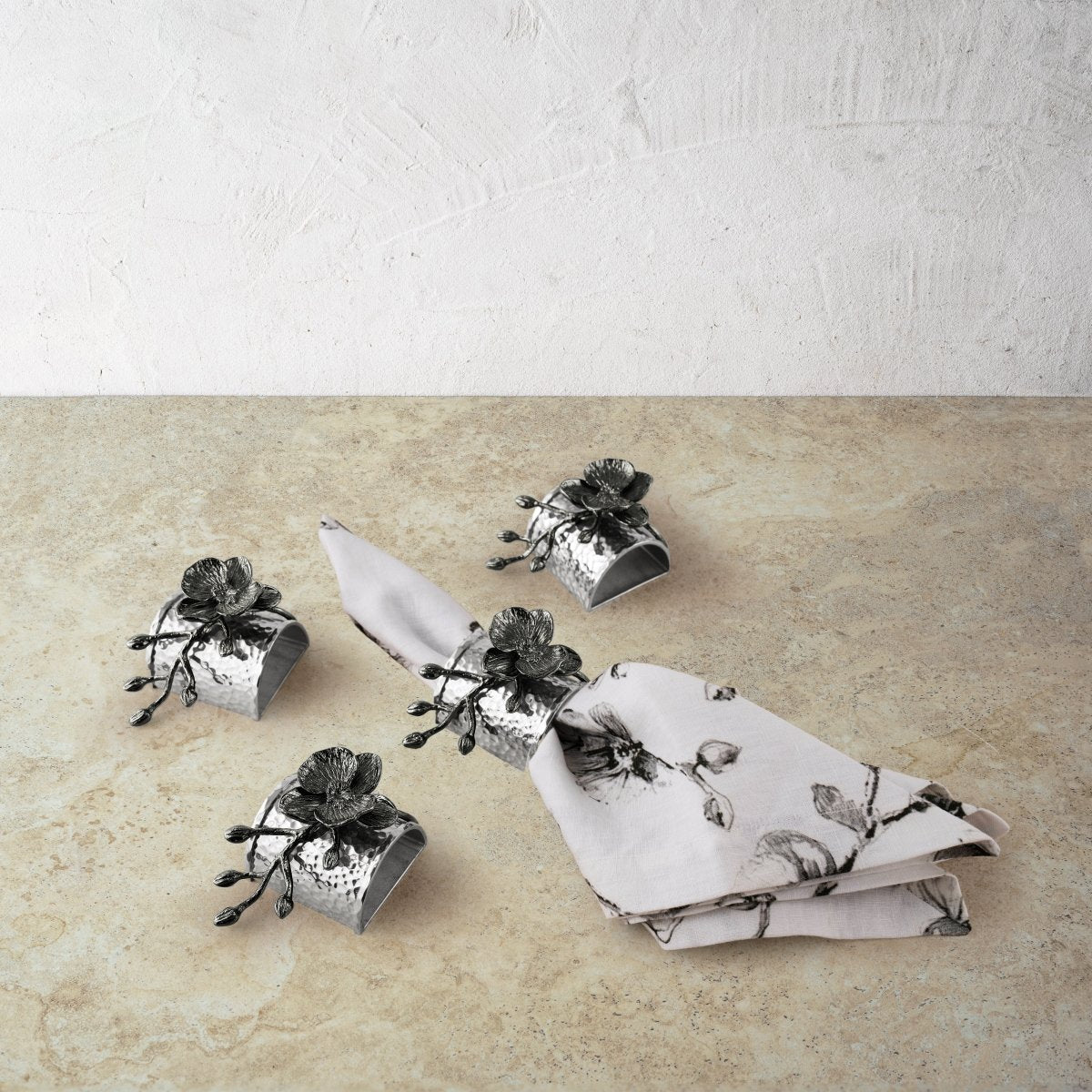 Michael Aram Black Orchid Napkin Ring Set