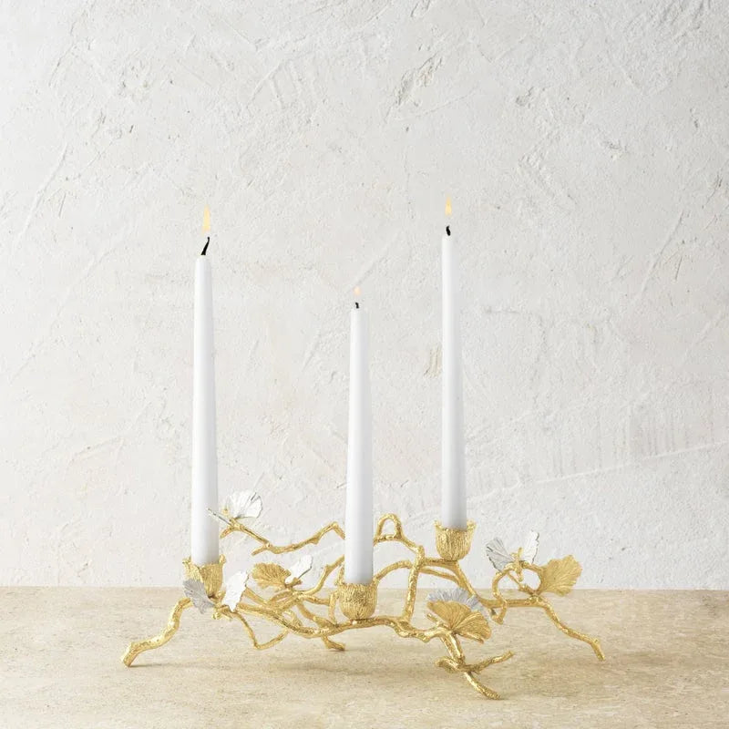 Michael Aram Butterfly Ginkgo Gold Low Candleholders