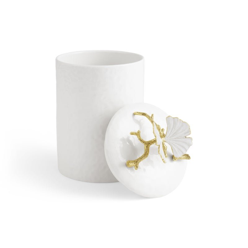 Michael Aram Butterfly Ginkgo Gold Porcelain Canister