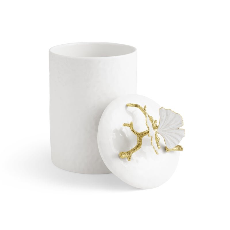 Michael Aram Butterfly Ginkgo Gold Porcelain Canister