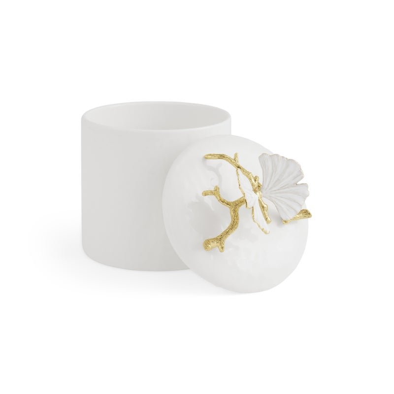 Michael Aram Butterfly Ginkgo Gold Porcelain Canister