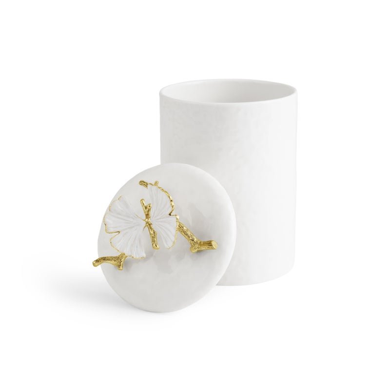 Michael Aram Butterfly Ginkgo Gold Porcelain Canister