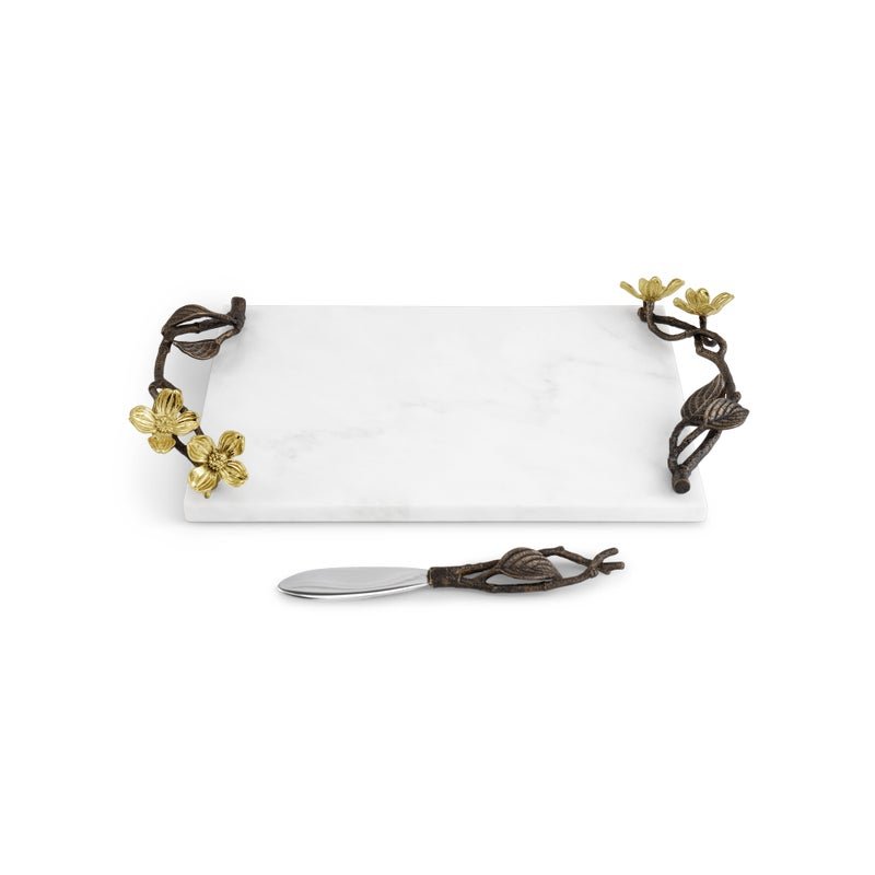 Michael Aram Dogwood Small Cheeseboard and knife
