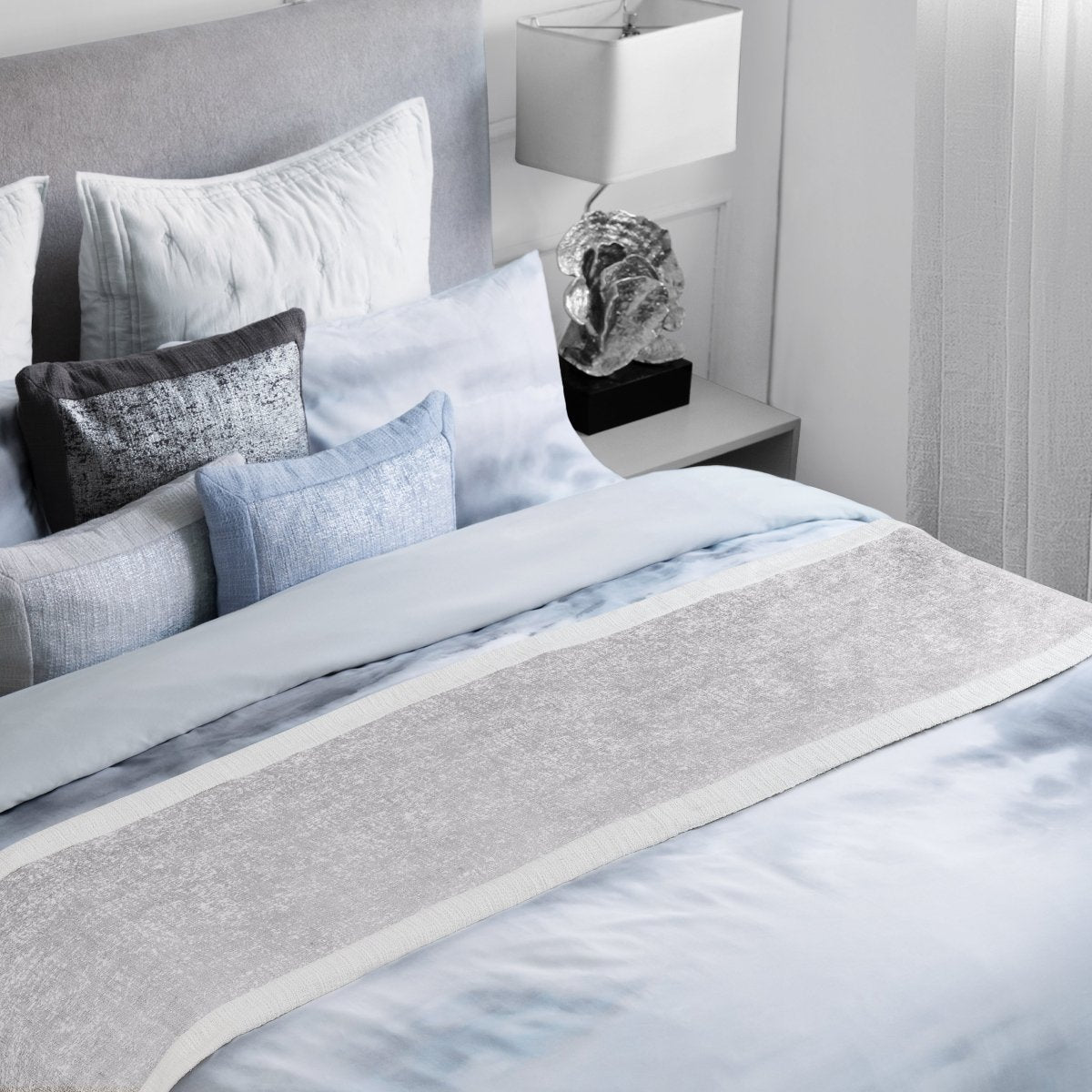 Michael Aram Foiled Bed Scarf Silver