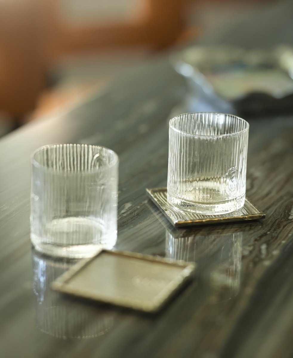 Michael Aram Ivy & Oak Glass and Coaster Gift Set of 2