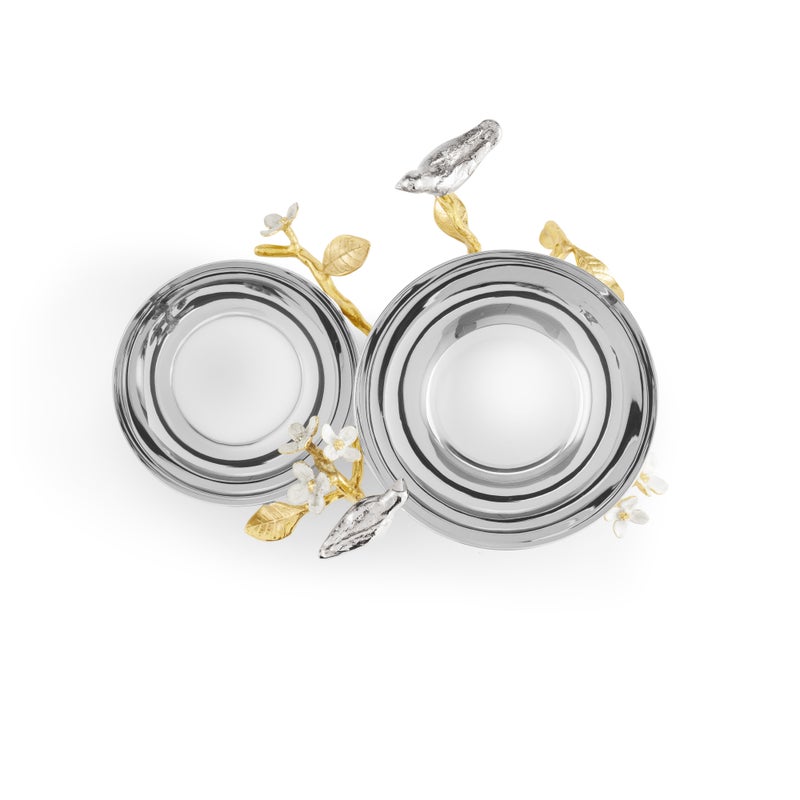 Michael Aram Lovebirds Silver &amp; Gold Double Dish