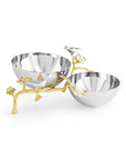 Michael Aram Lovebirds Silver & Gold Double Dish