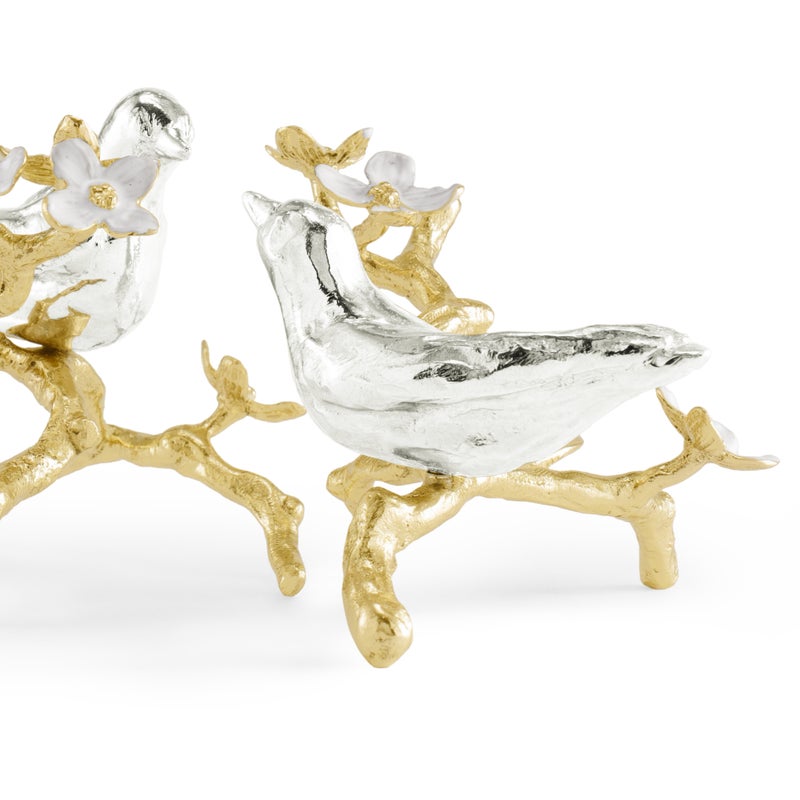 Michael Aram Lovebirds Silver & Gold Pair Decorative Object (2 pc)