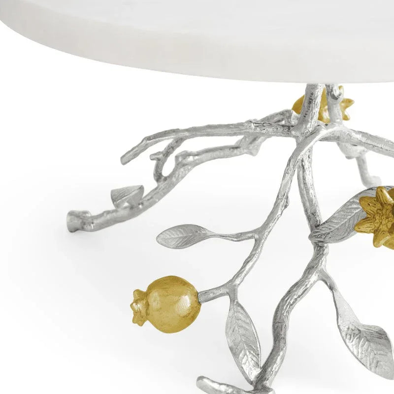 Michael Aram Pomegranate Silver & Gold Cake Stand