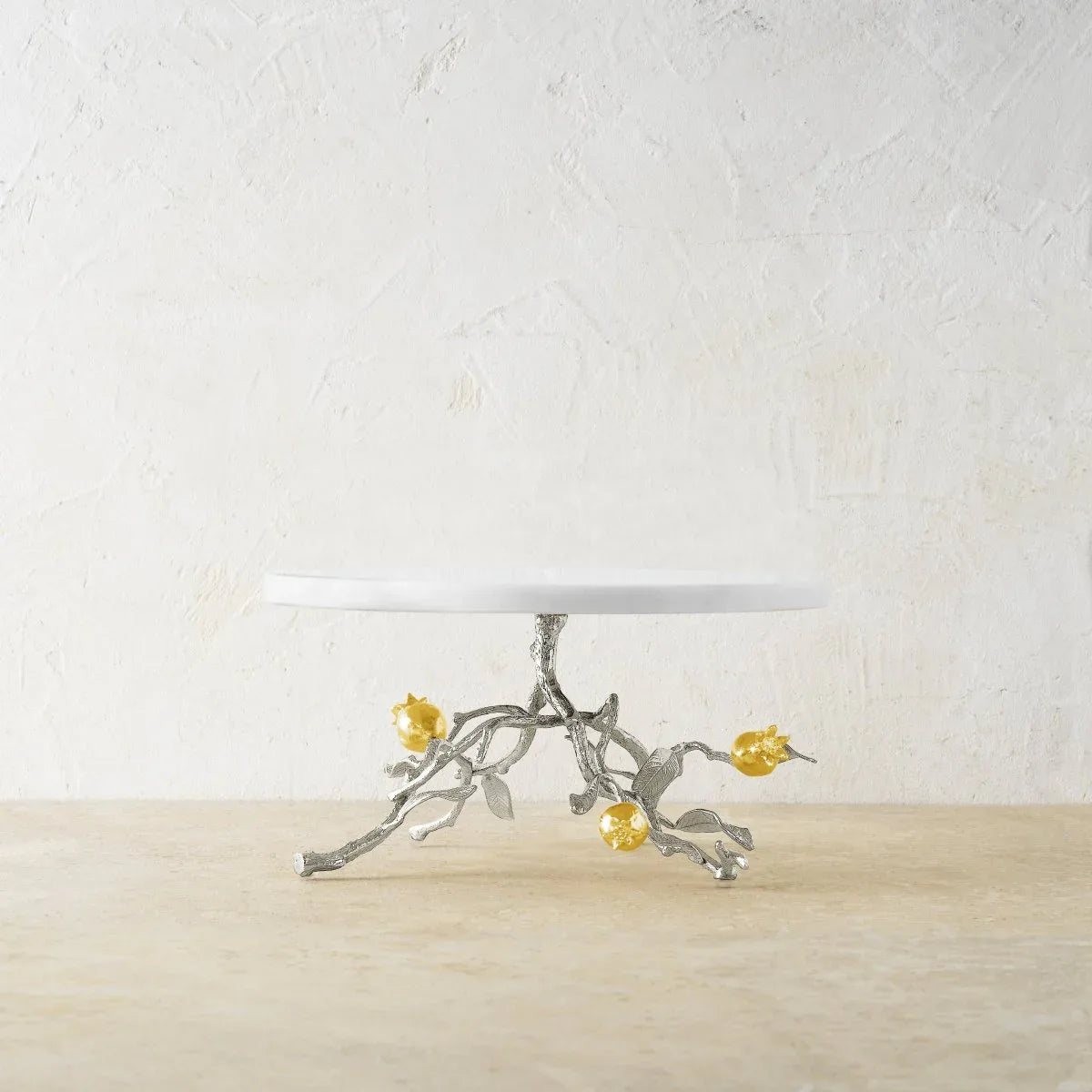 Michael Aram Pomegranate Silver & Gold Cake Stand