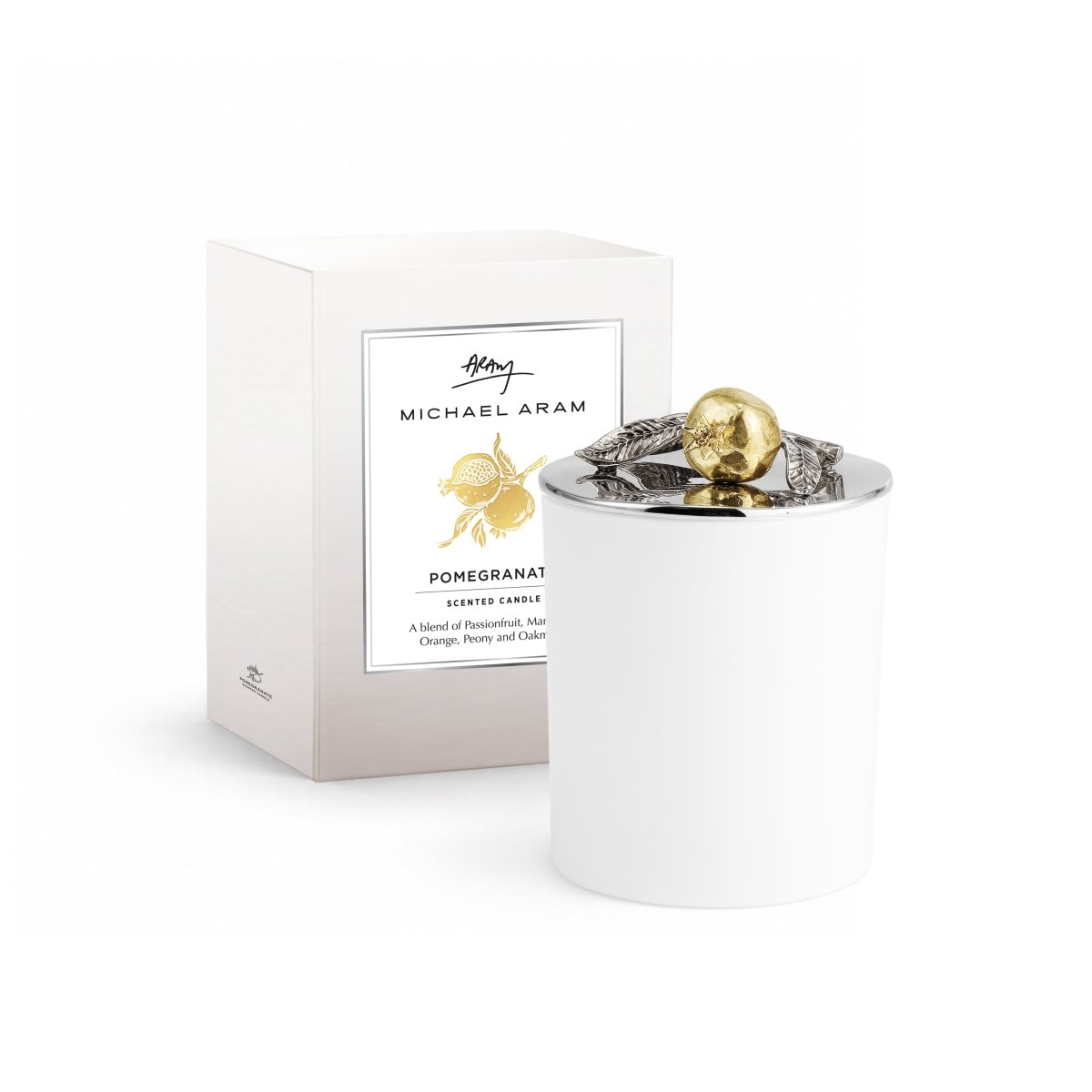 Michael Aram Pomegranate Silver &amp; Gold Single Wick Scented Candle