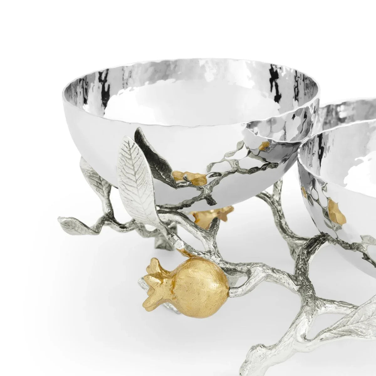 Michael Aram Pomegranate Silver & Gold Triple Bowl