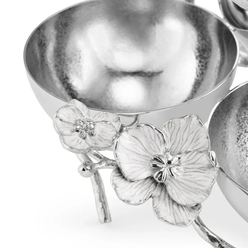 Michael Aram Silver Orchid Triple Bowl