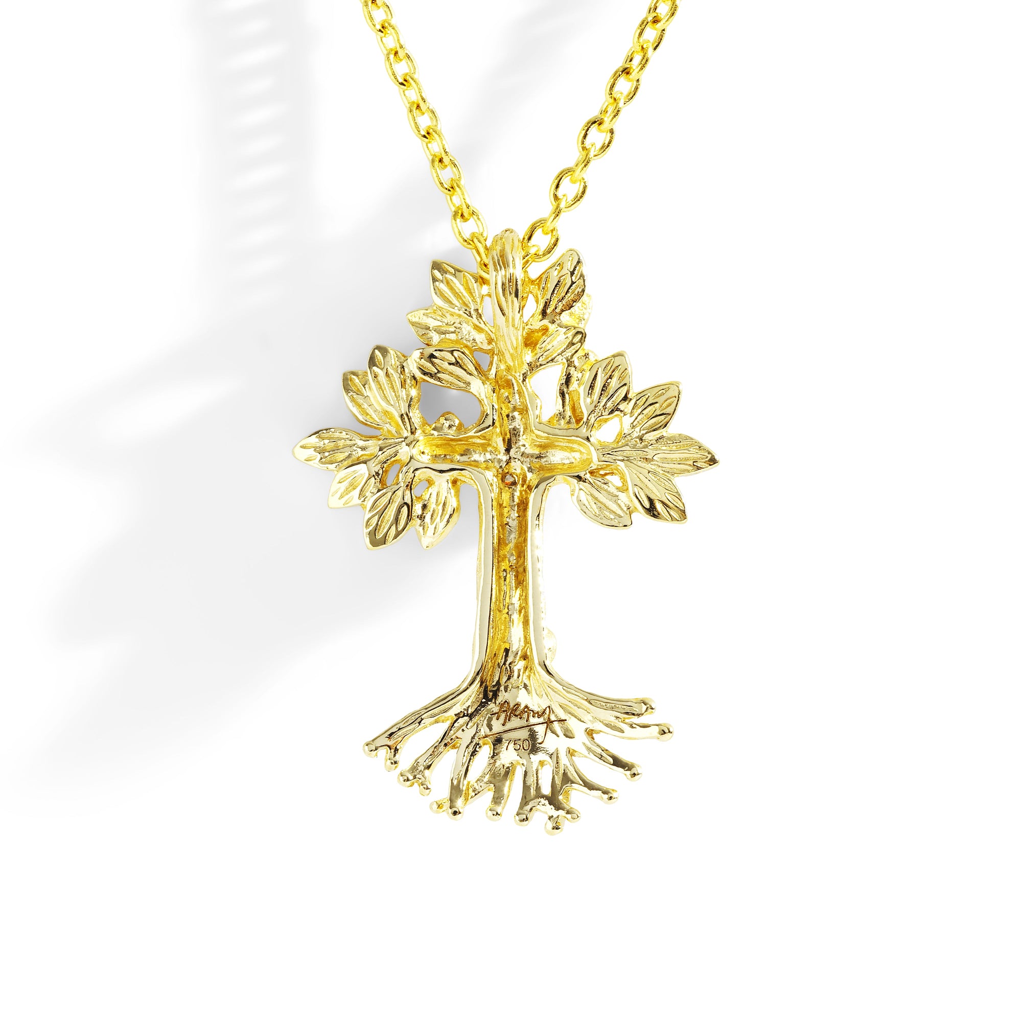 Michael Aram Armenian Tree of Life 25mm Cross Pendant Necklace with Diamonds