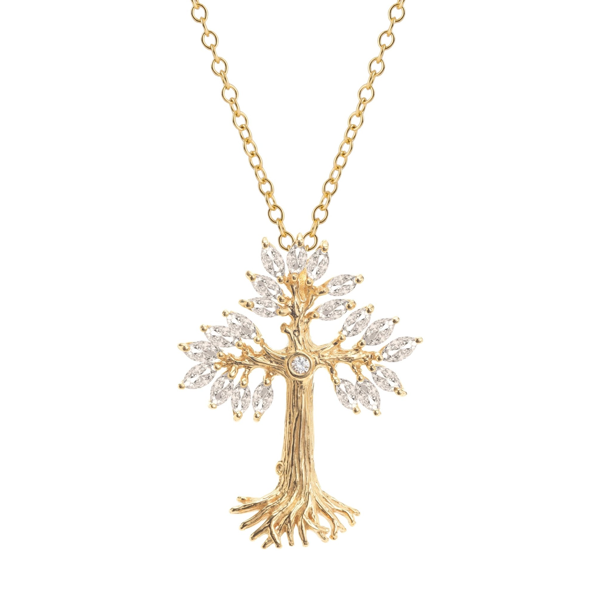 Michael Aram Armenian Tree of Life 33mm Cross Pendant Necklace with Diamonds