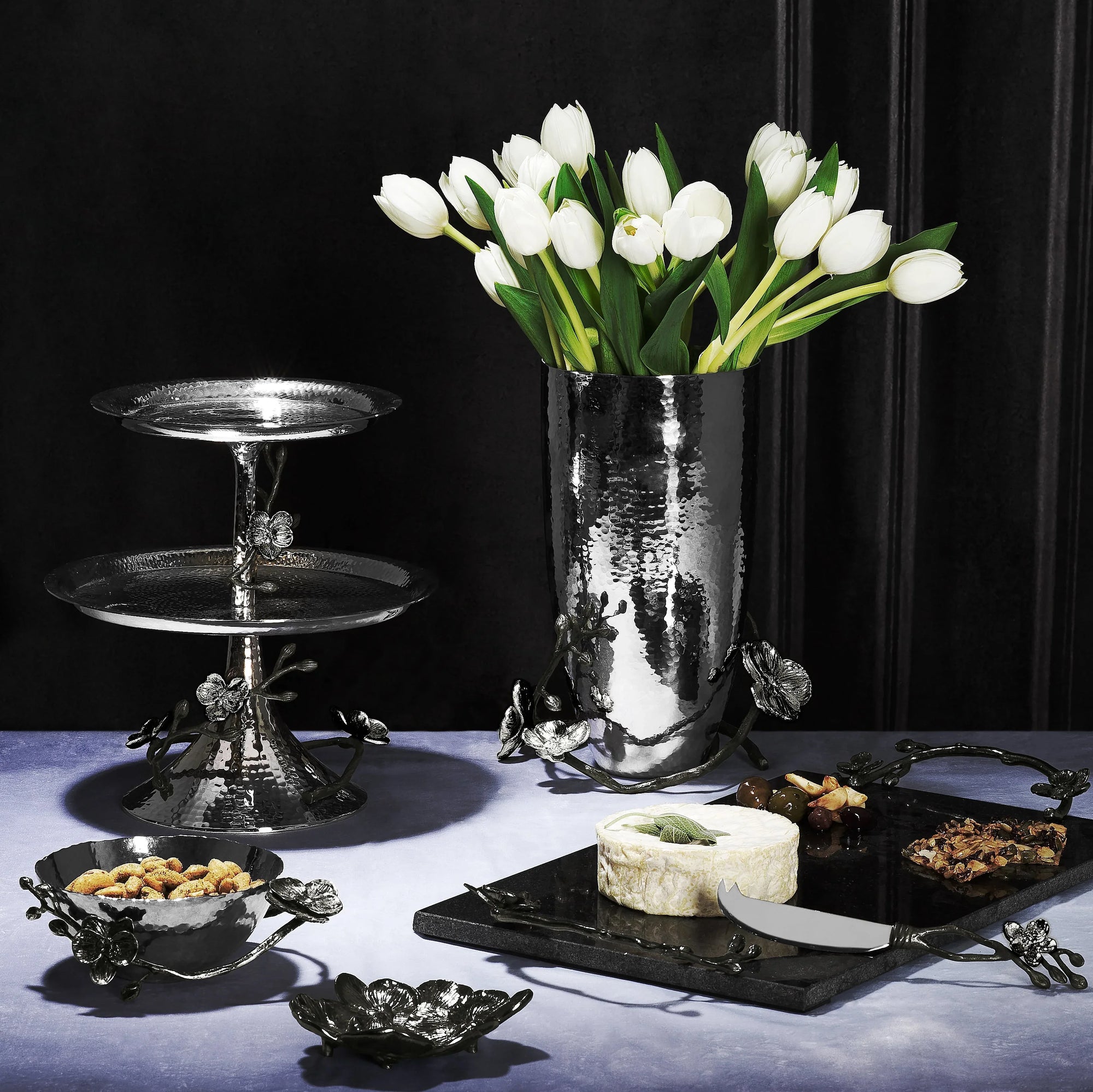 Michael Aram Black Orchid Cheese Board w/ Knife