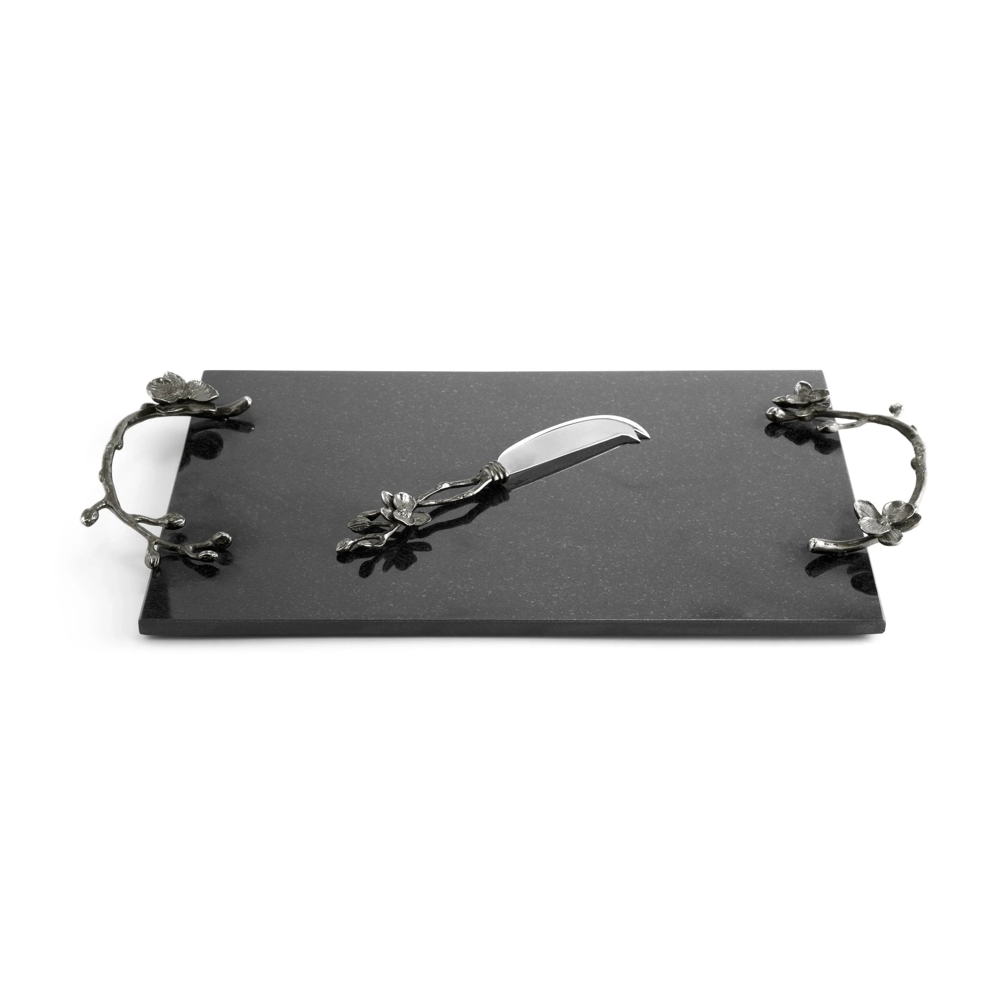 Michael Aram Black Orchid Cheese Board w/ Knife Large