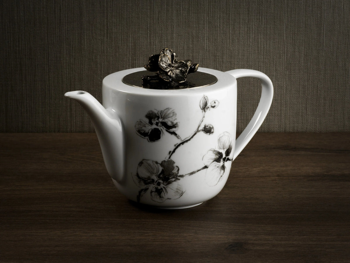 Michael Aram Black Orchid Porcelain Teapot