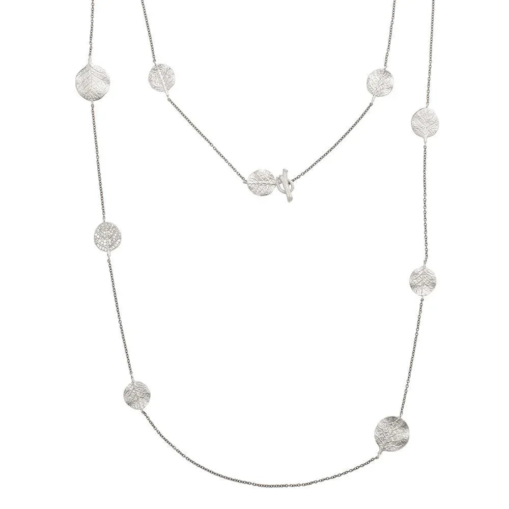 Michael Aram Botanical Leaf 36" Station Necklace with Diamonds