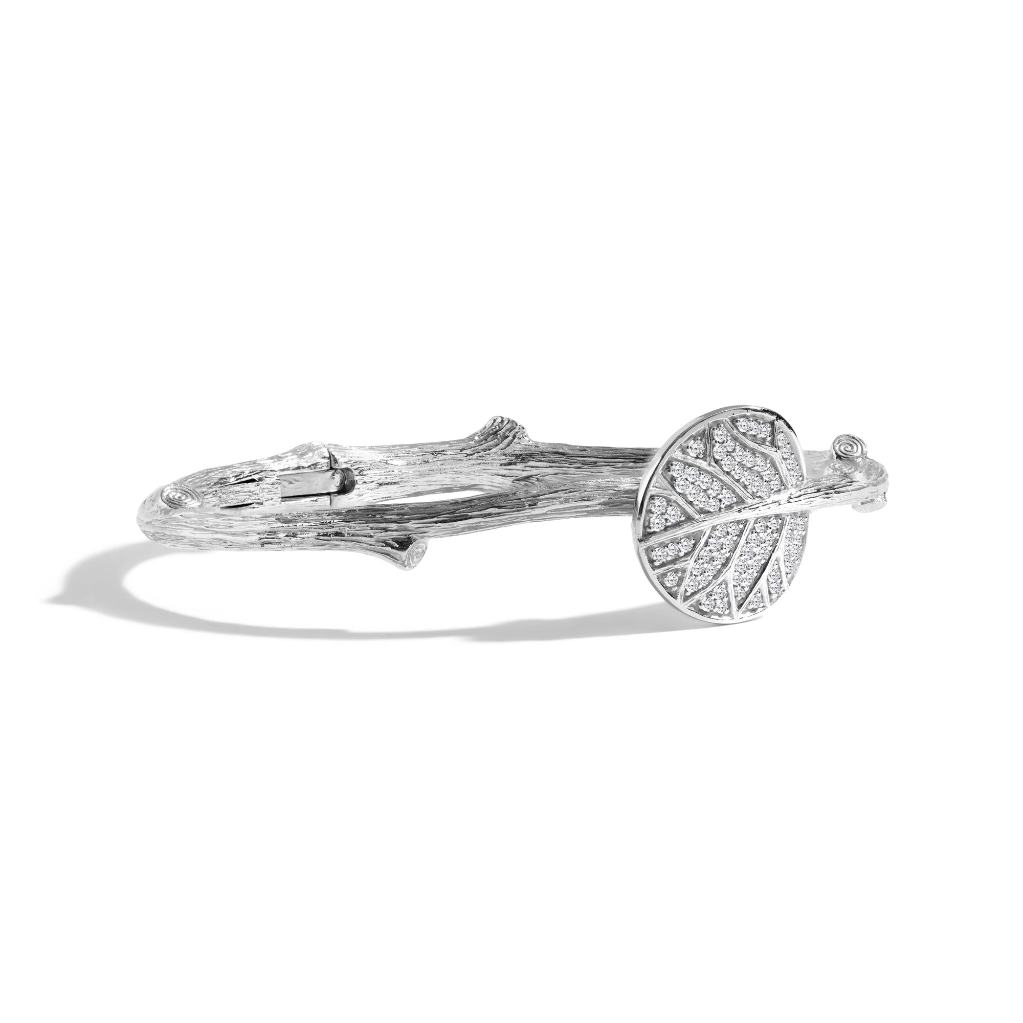 Michael Aram Botanical Leaf Bangle Bracelet with Diamonds