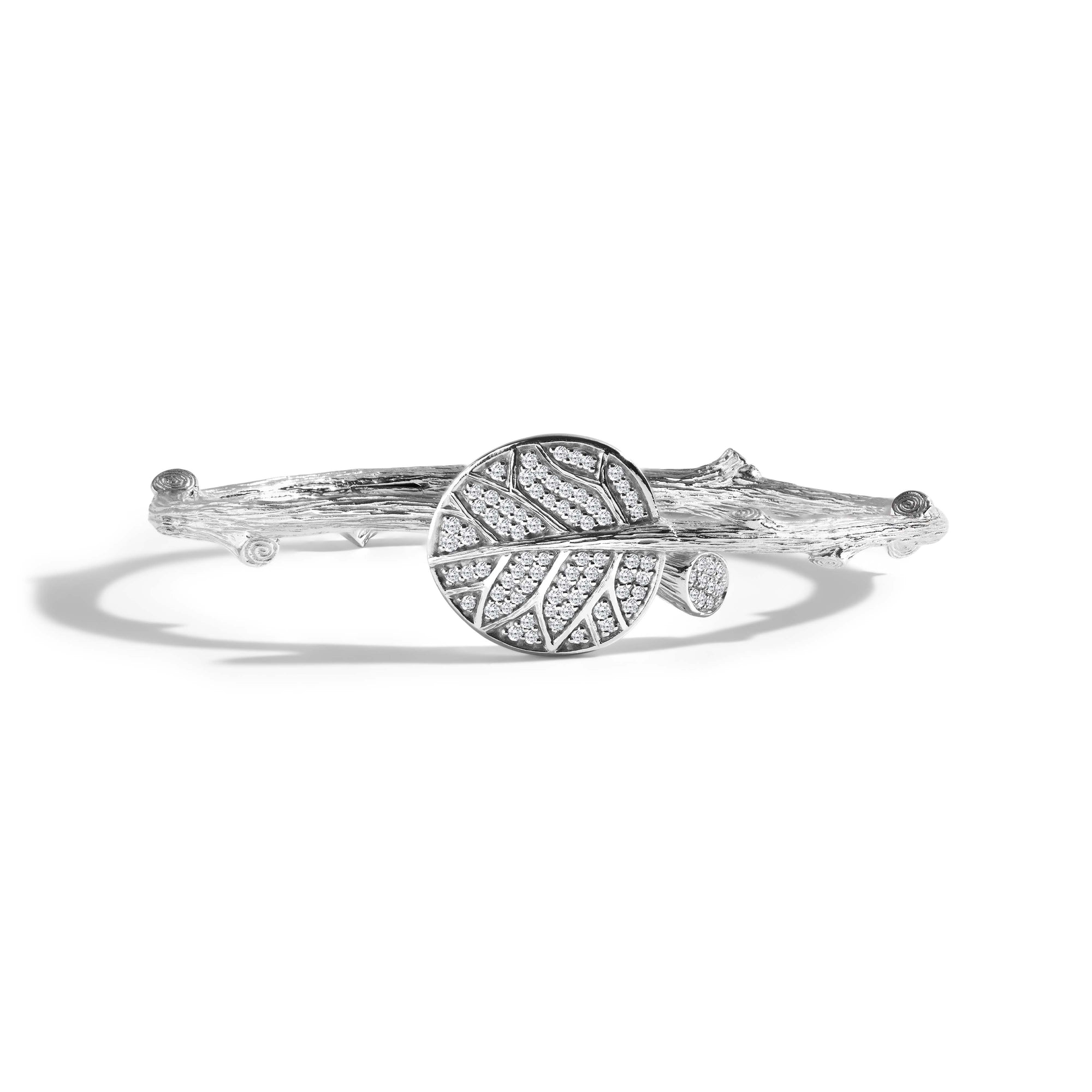 Michael Aram Botanical Leaf Bangle Bracelet with Diamonds