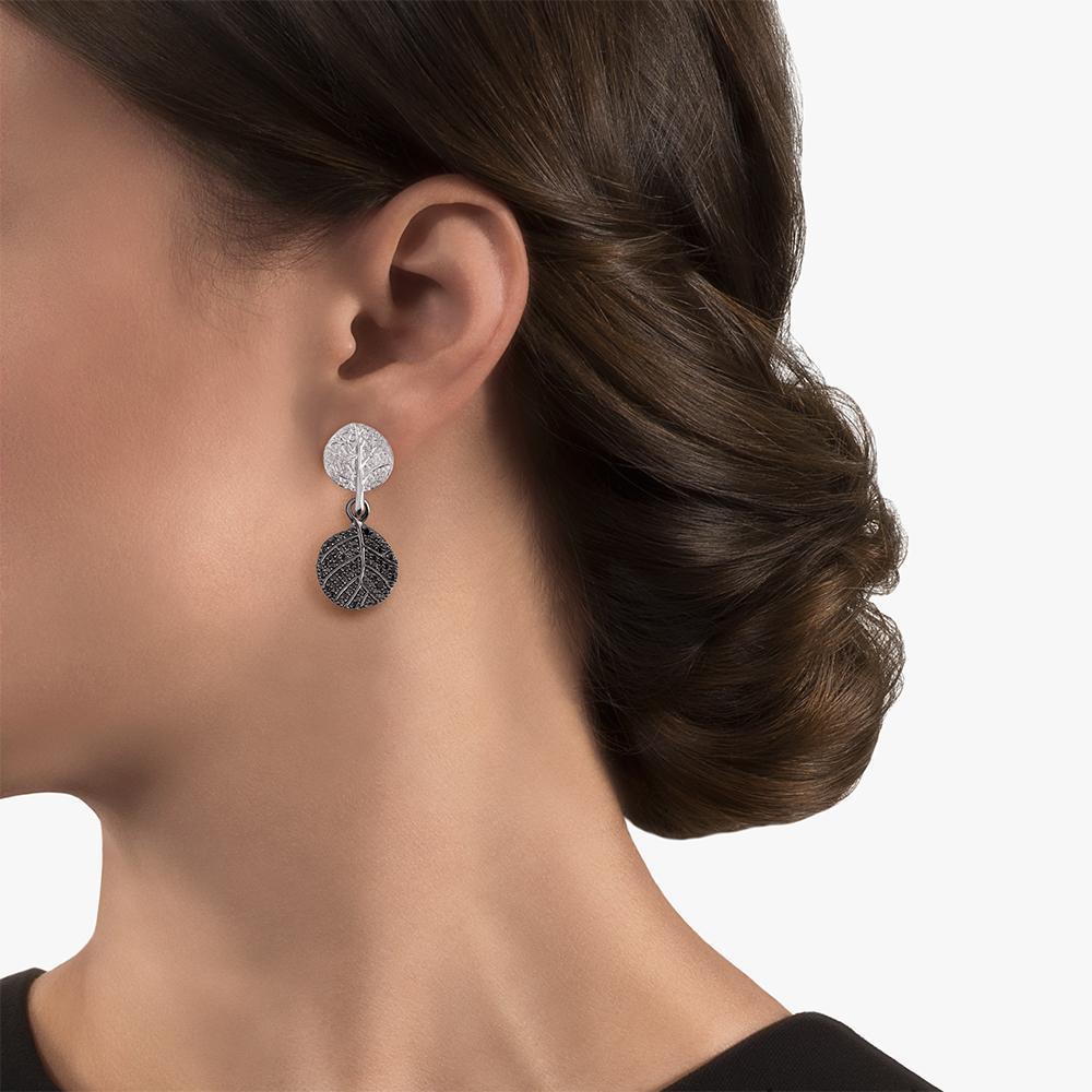 Michael Aram Botanical Leaf Earrings with Diamonds