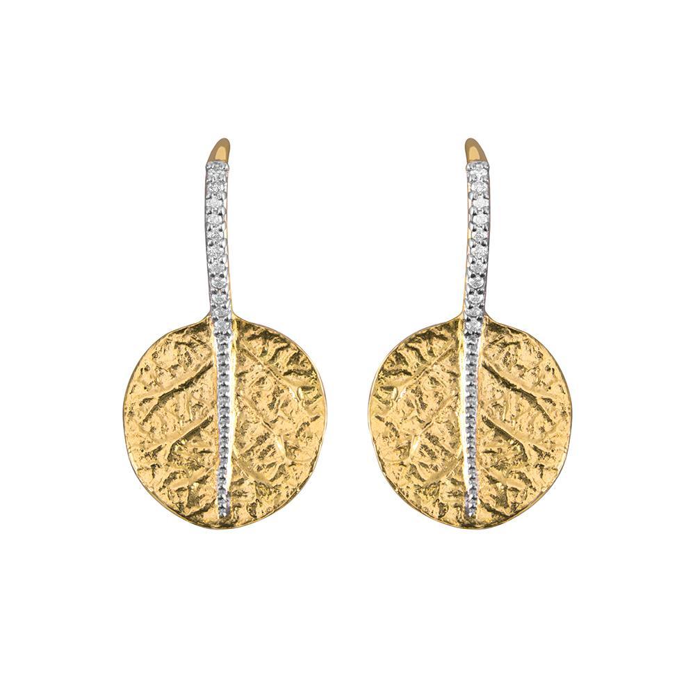 Michael Aram Botanical Leaf Earrings with Diamonds