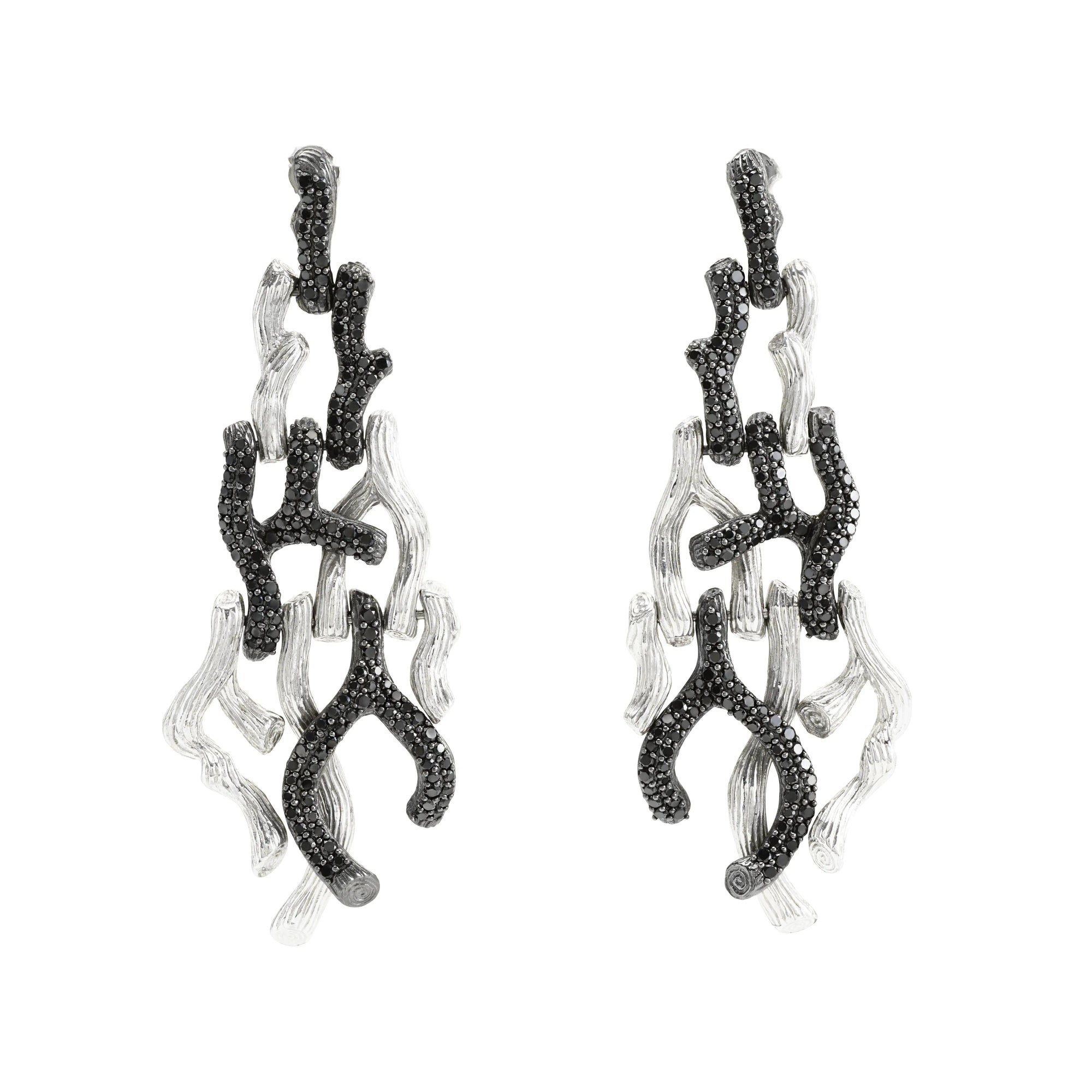 Michael Aram Branch Coral Chandelier Earrings with Diamonds