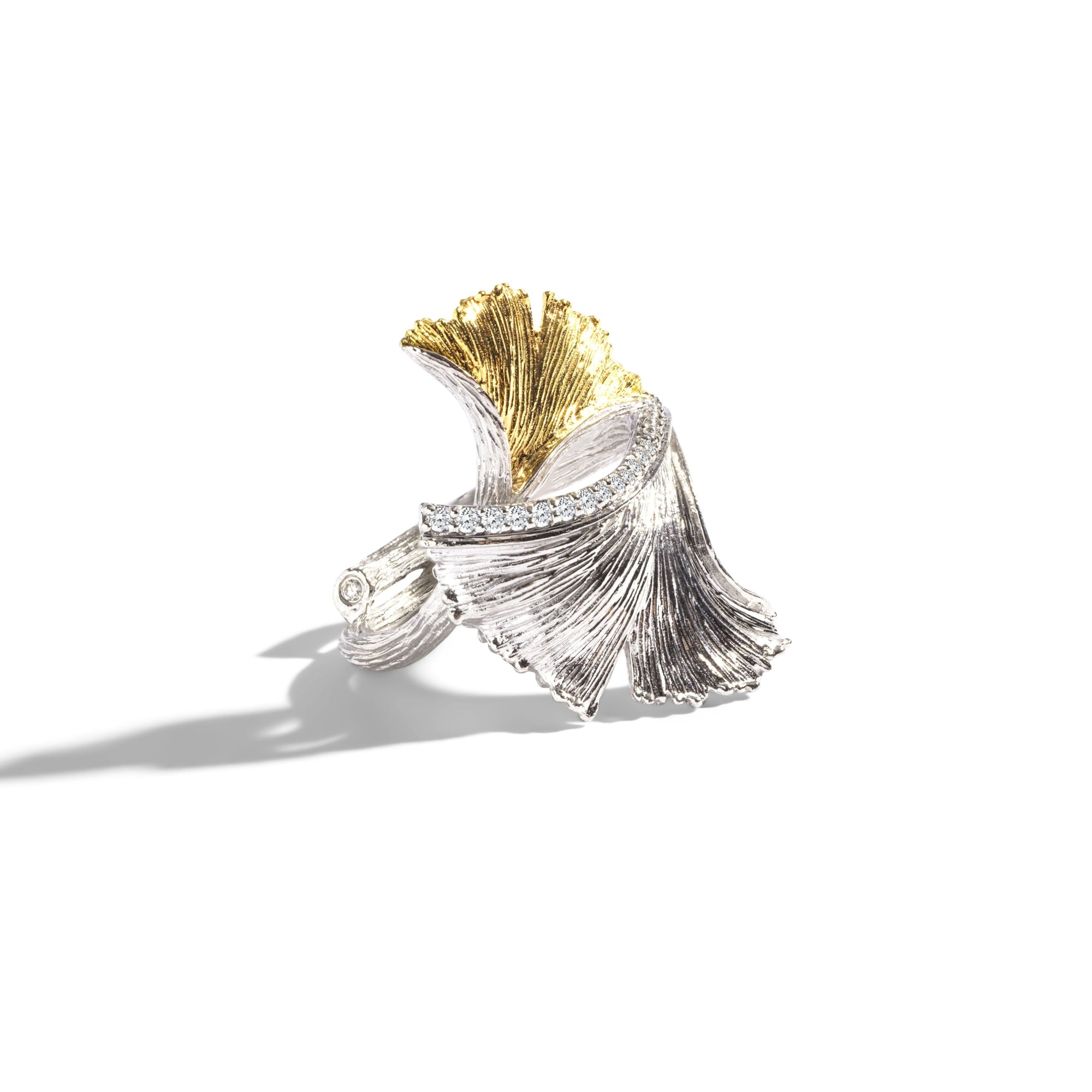 Michael Aram Butterfly Gingko Ring with Diamonds