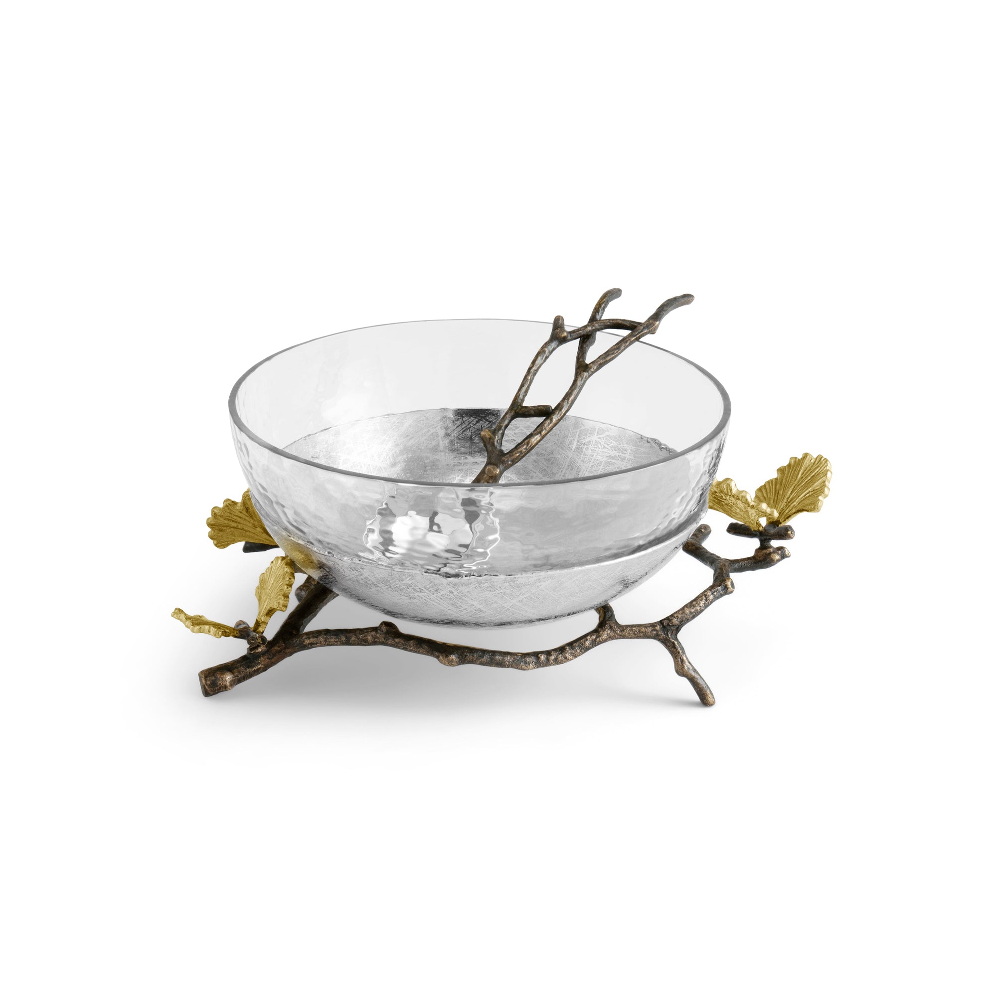 Michael Aram Butterfly Ginkgo Glass Nut Dish w/ Spoon