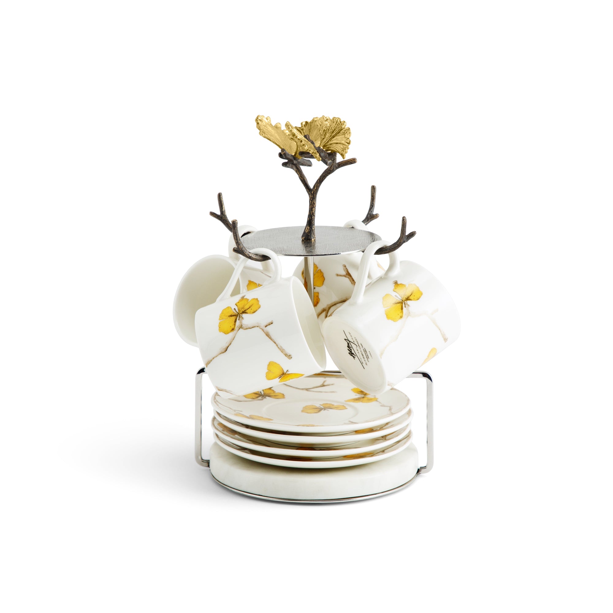 Michael Aram Butterfly Ginkgo Gold Demitasse Set