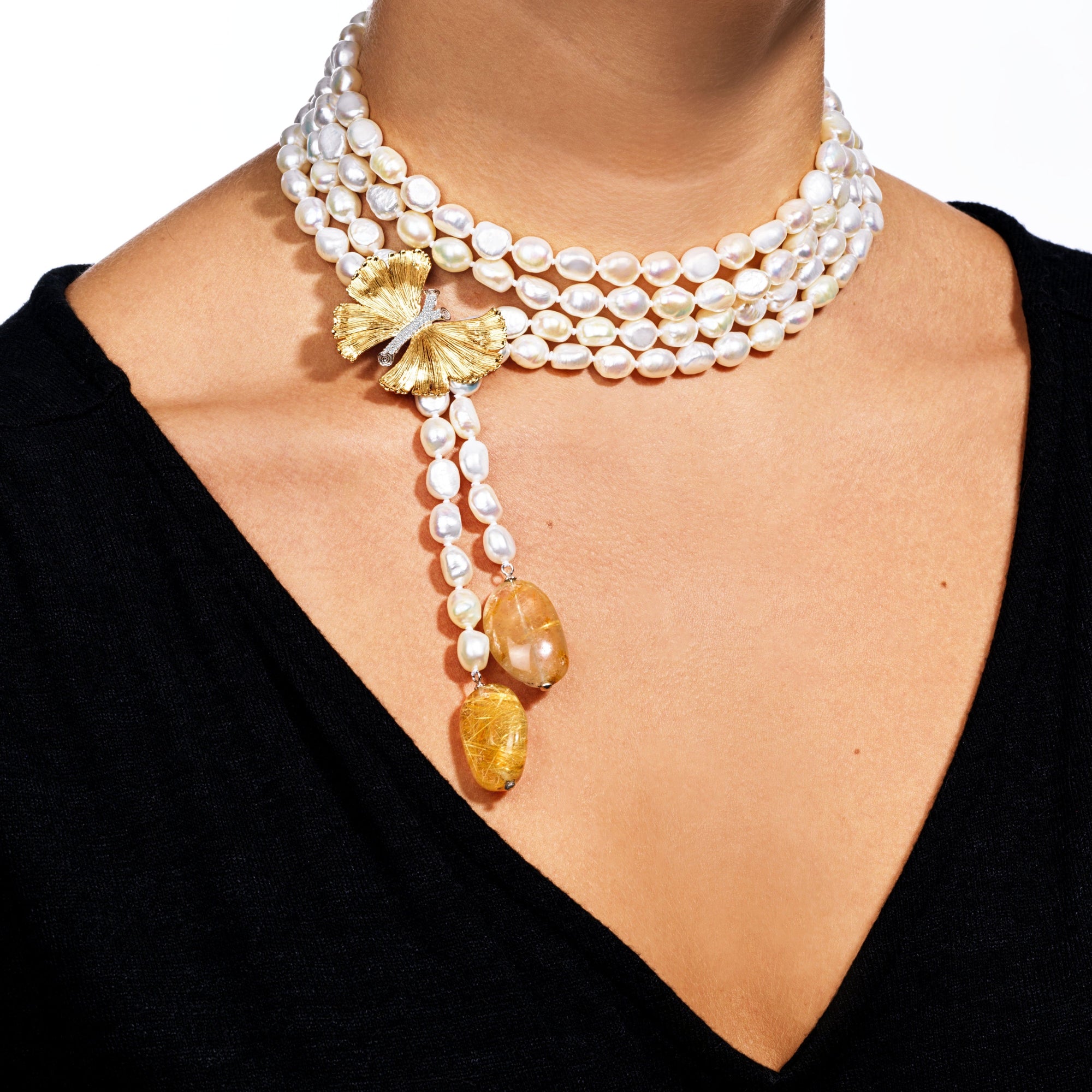 Michael Aram Butterfly Ginkgo Lariat Necklace