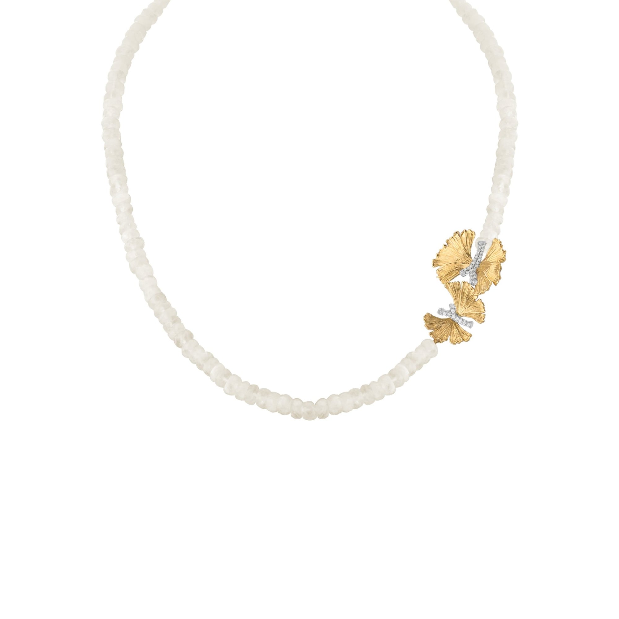Michael Aram Butterfly Ginkgo Necklace with Moonstone and Diamonds