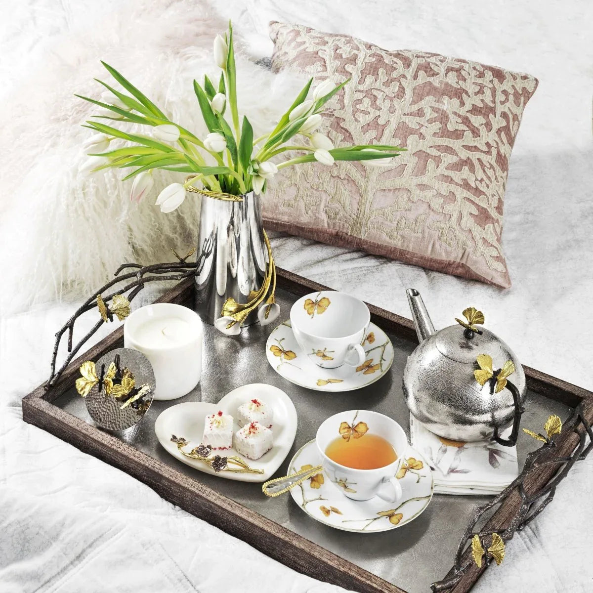 Michael Aram Butterfly Ginkgo Porcelain Tea Set