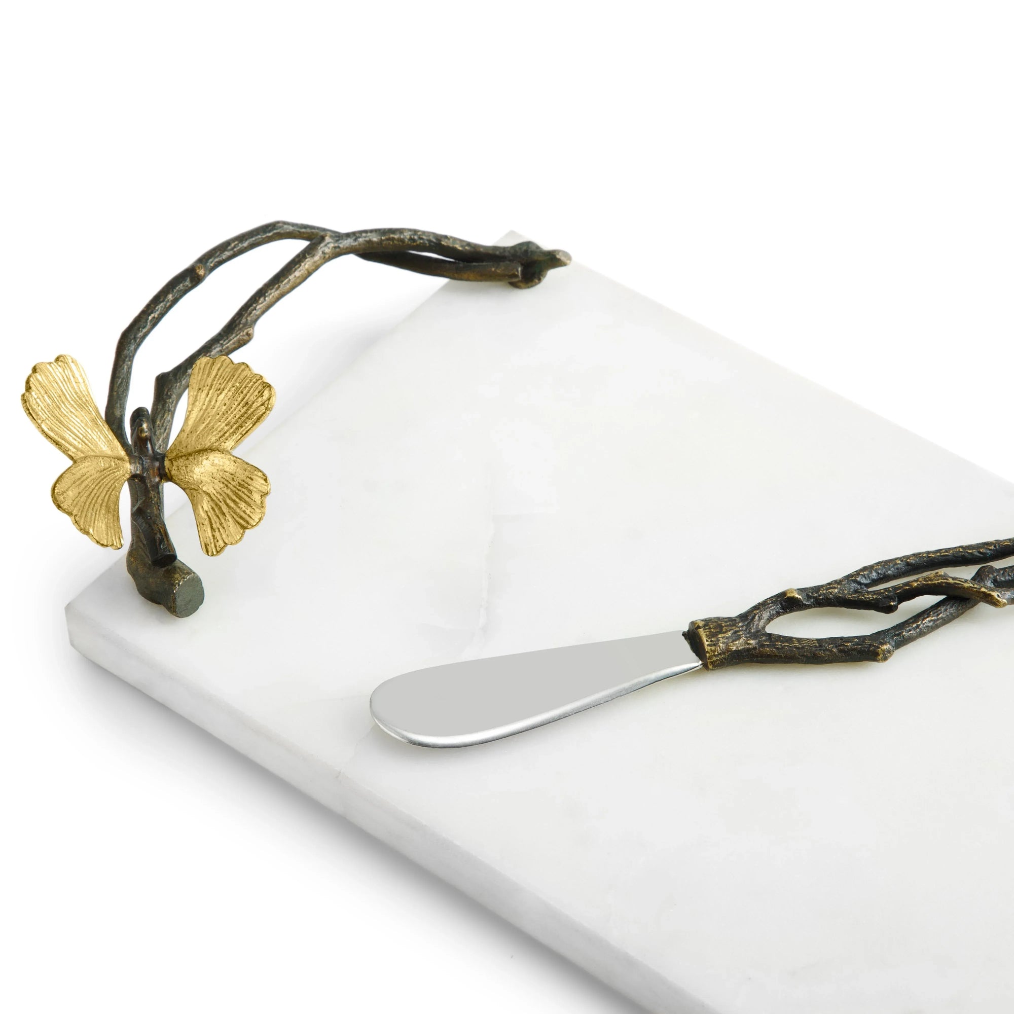 Michael Aram Butterfly Ginkgo Small Cheese Board w/ Knife