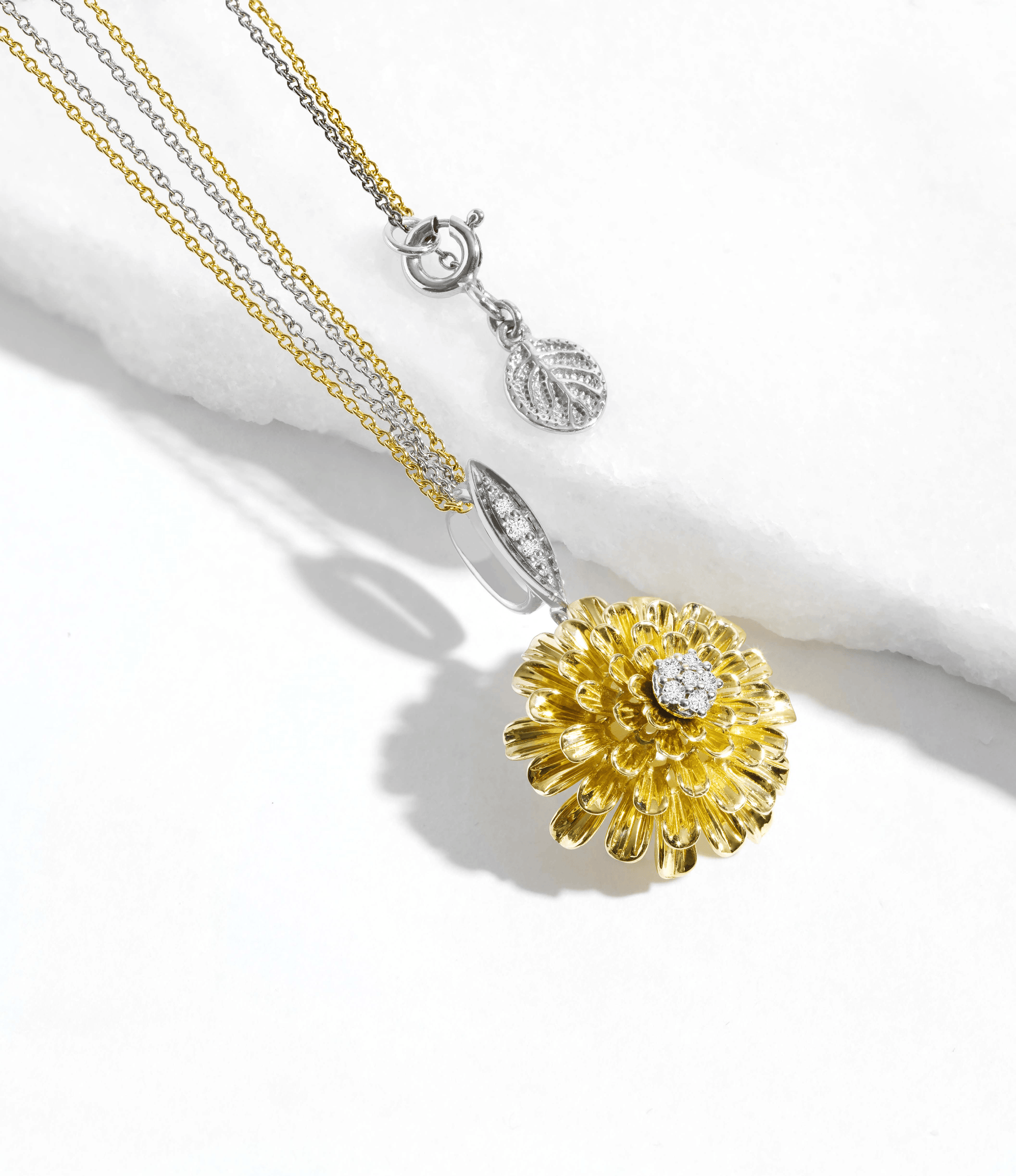 Michael Aram Dandelion Flower Pendant Necklace with Diamonds