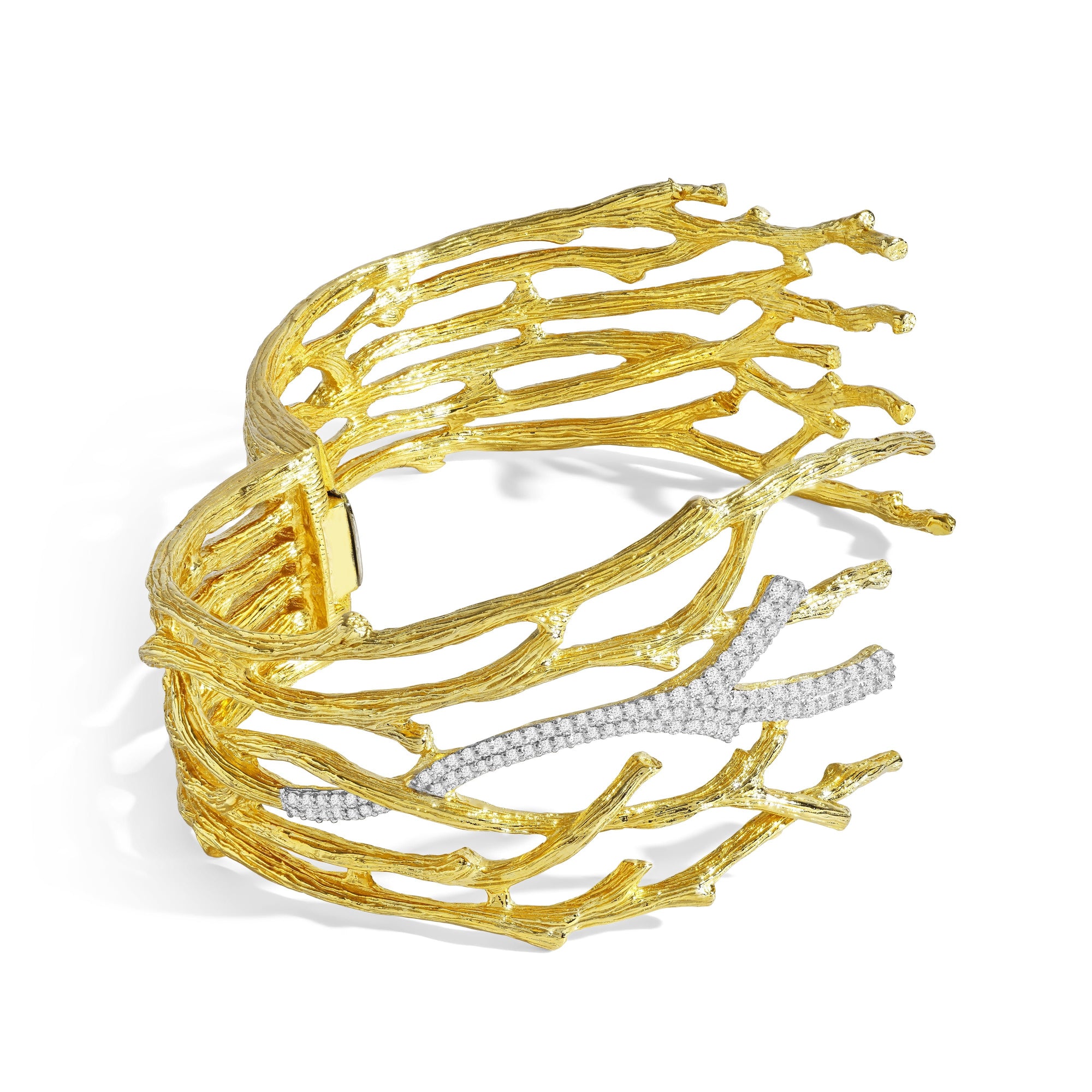 Michael Aram Enchanted Forest Cuff Bracelet with Diamonds