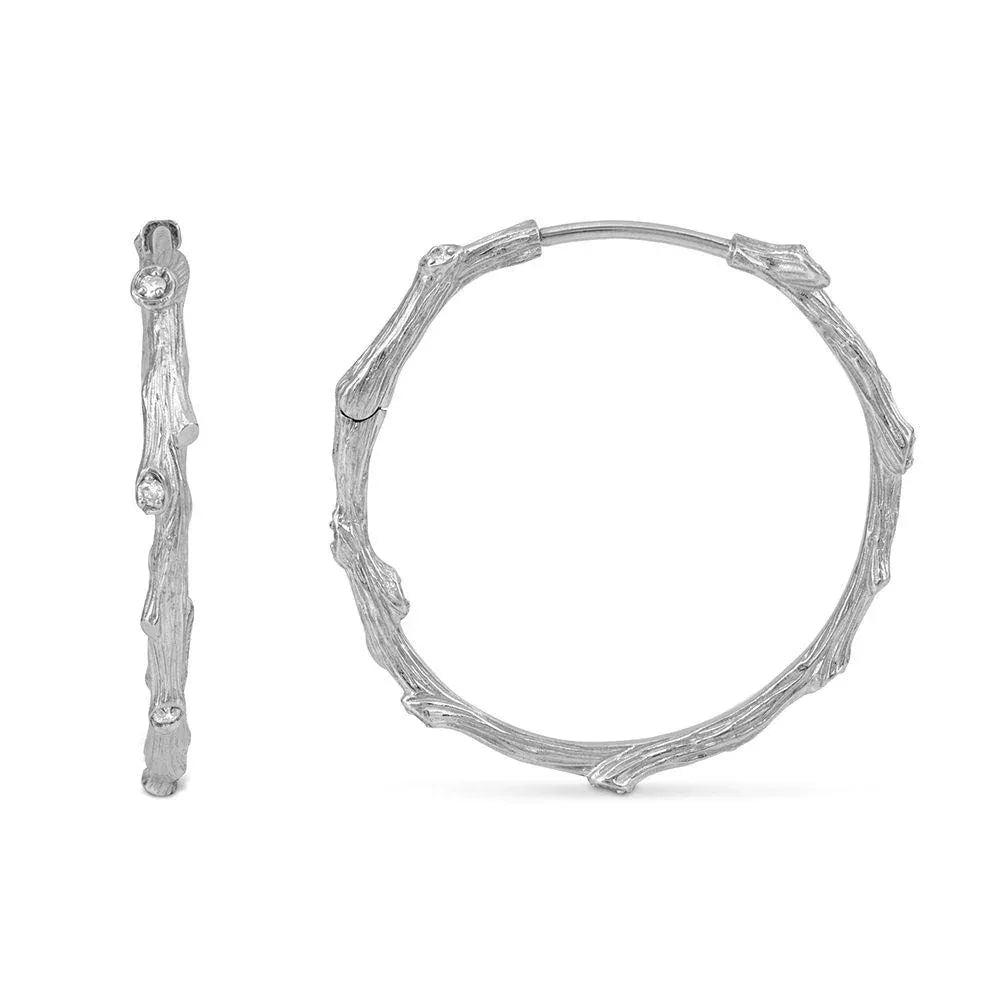 Michael Aram Enchanted Forest Hoop Earrings with Diamonds